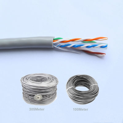 Ethernet Lan Cable UTPs Cat6 100m Gray Solid Copper Twisted Wire