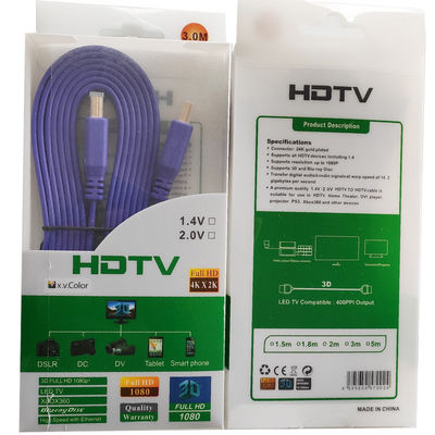 Flaches HDMI CCS Kabel Computer Fernsehen HD 3m mit Vergolden-Verbindungsstück